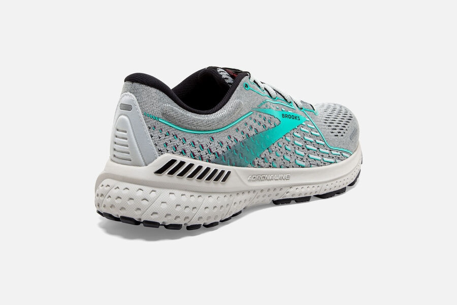 Brooks Running Shoes Womens Grey - Adrenaline GTS 21 Road - 8647-KCDHG